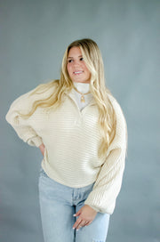 Kari Knit Collared Sweater Ivory