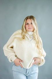 Kari Knit Collared Sweater Ivory