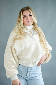 Kari Knit Collared Sweater Ivory