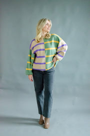 Tash Oversized Stripe Sweater Olive