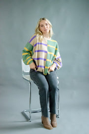 Tash Oversized Stripe Sweater Olive