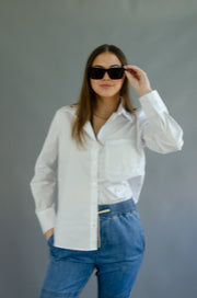 Mary Button Down Top White