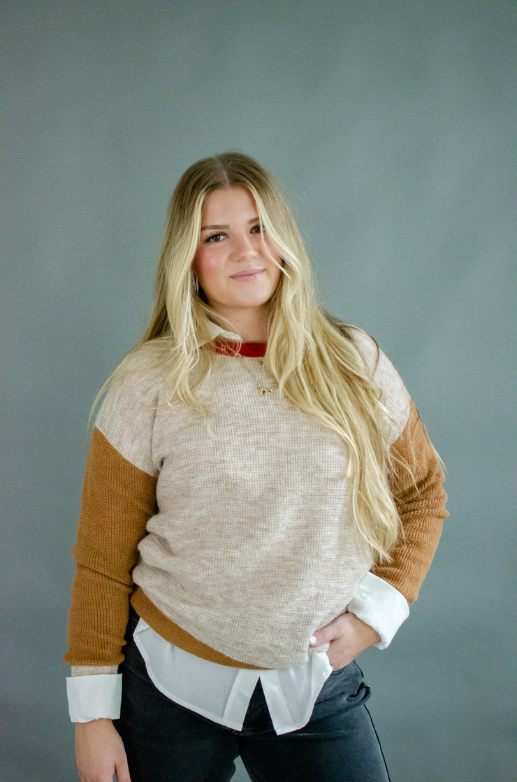Gwen Wool Blend Sweater Taupe