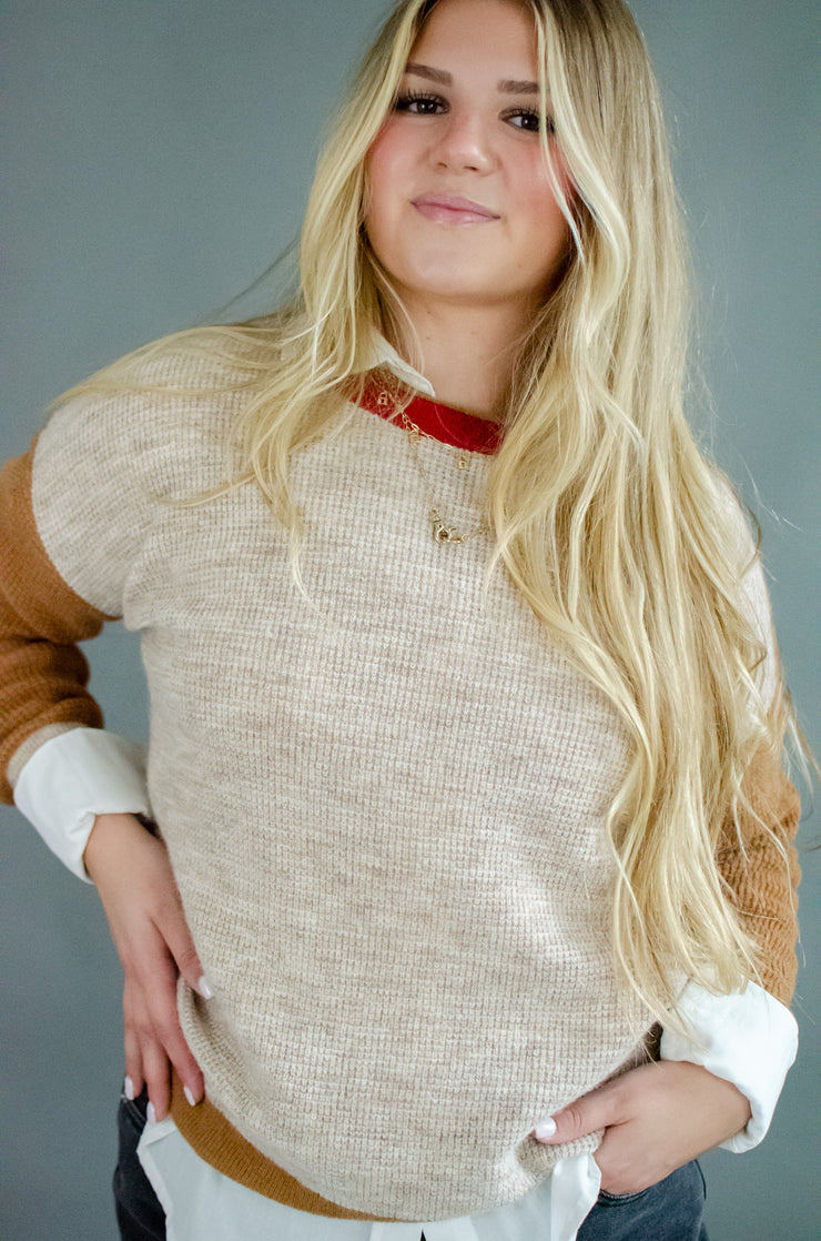 Gwen Wool Blend Sweater Taupe