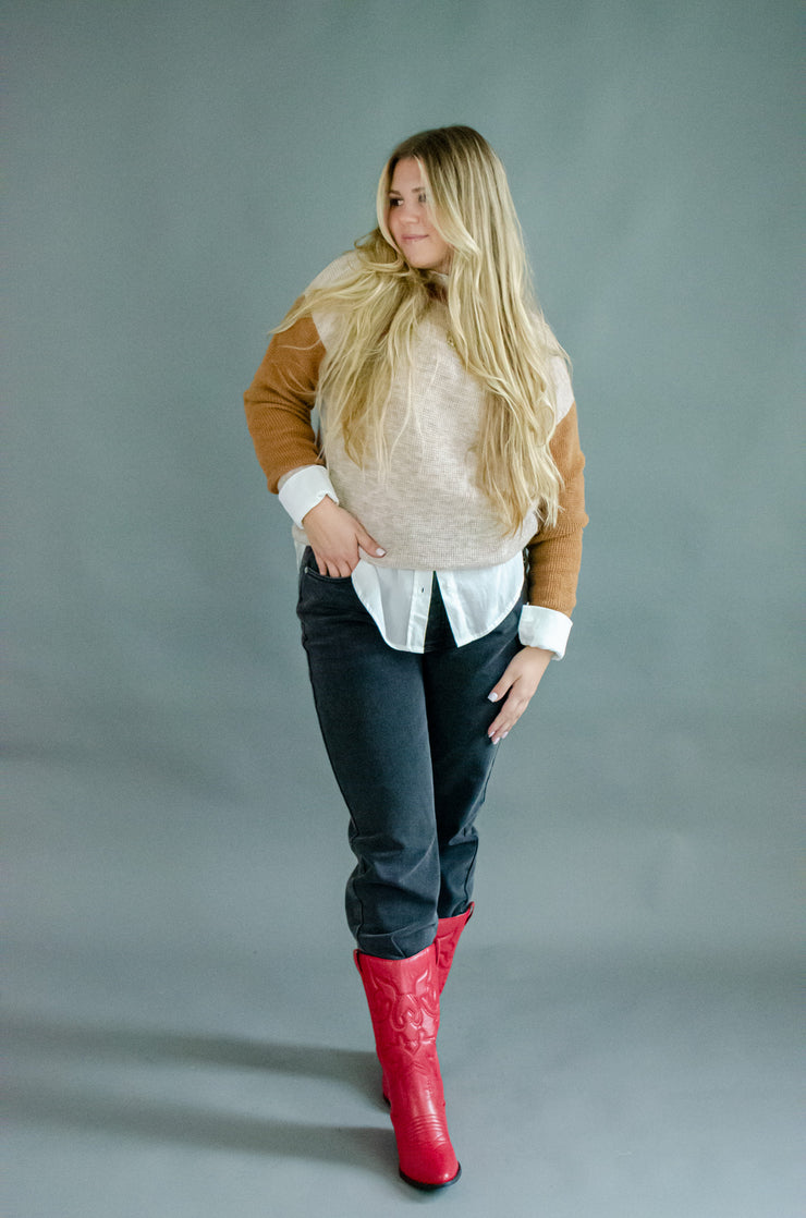Gwen Wool Blend Sweater Taupe