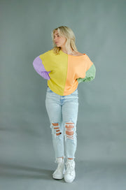 Missy Colorblock Sweater Orange