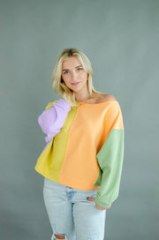 Missy Colorblock Sweater Orange
