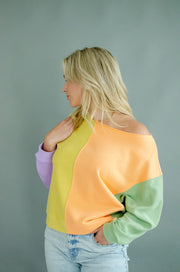 Missy Colorblock Sweater Orange