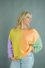 Missy Colorblock Sweater Orange