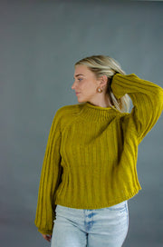 Coby Mock Neck Knit Sweater Mustard