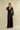 Nicole Long Sleeve Satin Gown Black