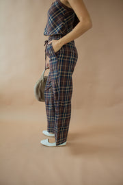 Cheryl Plaid Pants Brown