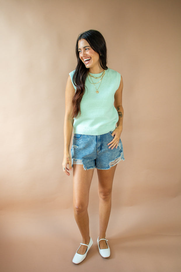 Amy Sweater Vest Mint