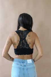 Sarah Lace Racerback Bralette Black