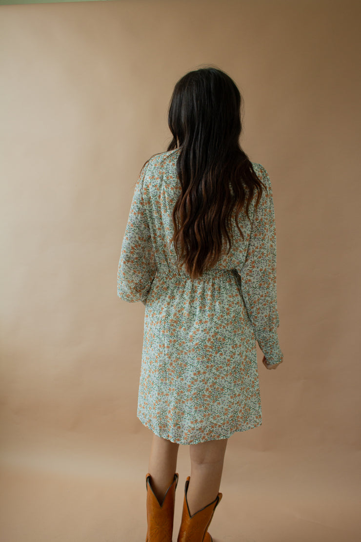 Fall Evening Dainty Floral Dress White