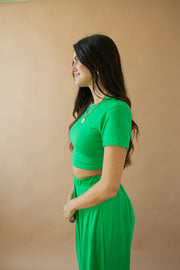 Brandy Crop Top Kelly Green