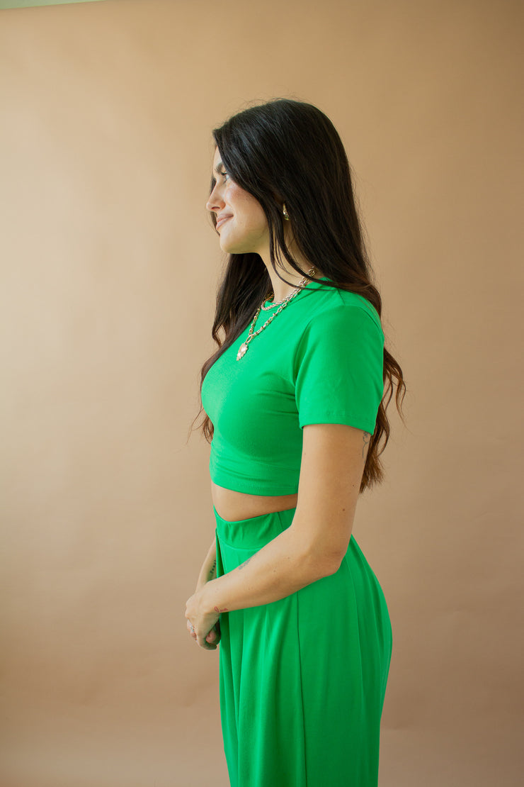 Brandy Crop Top Kelly Green