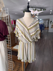 Sandy Stripes Ruffle Romper
