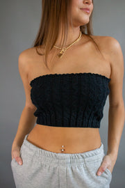 Wendy Knit Tube Top Black
