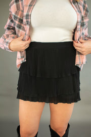 Kirsten Ruffle Mini Skirt Black
