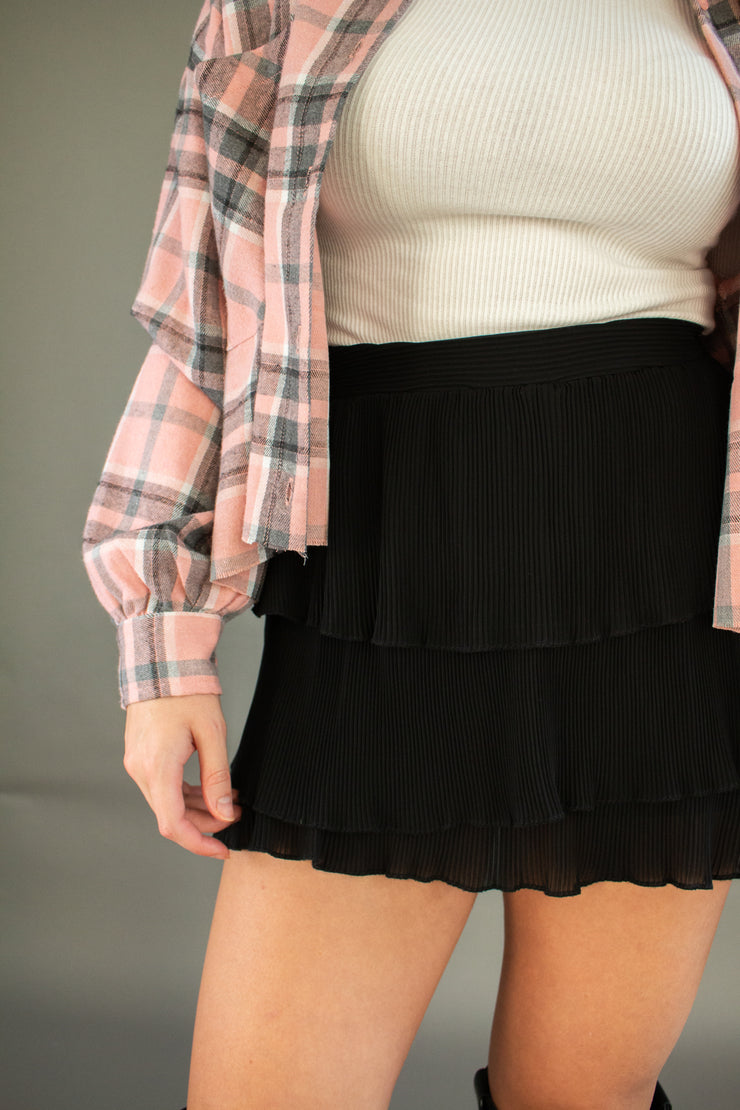 Kirsten Ruffle Mini Skirt Black