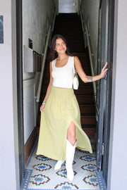 Calabasas High Waist Maxi Skirt Lime