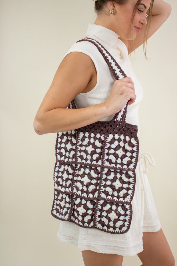 Crochet Multi Pattern Tote Bag