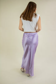 Zoey Satin Maxi Skirt Lavender