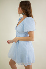 Audrey Mini Dress Baby Blue