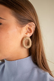 Circle Straw Earrings