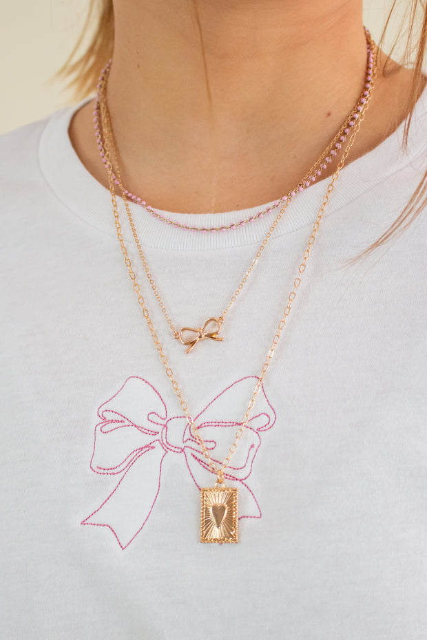 Bow Charm Layer Necklace