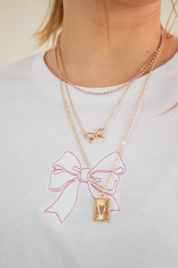 Bow Charm Layer Necklace