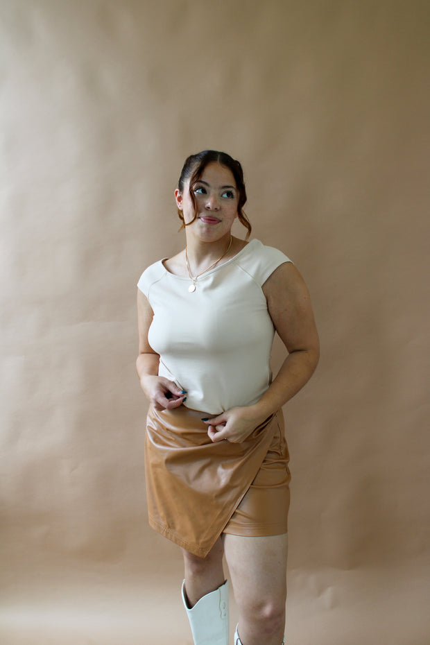 Shirley Off Shoulder Top Beige