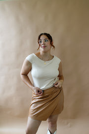 Shirley Off Shoulder Top Beige