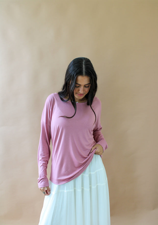 Sarah Long Sleeve Top Mauve