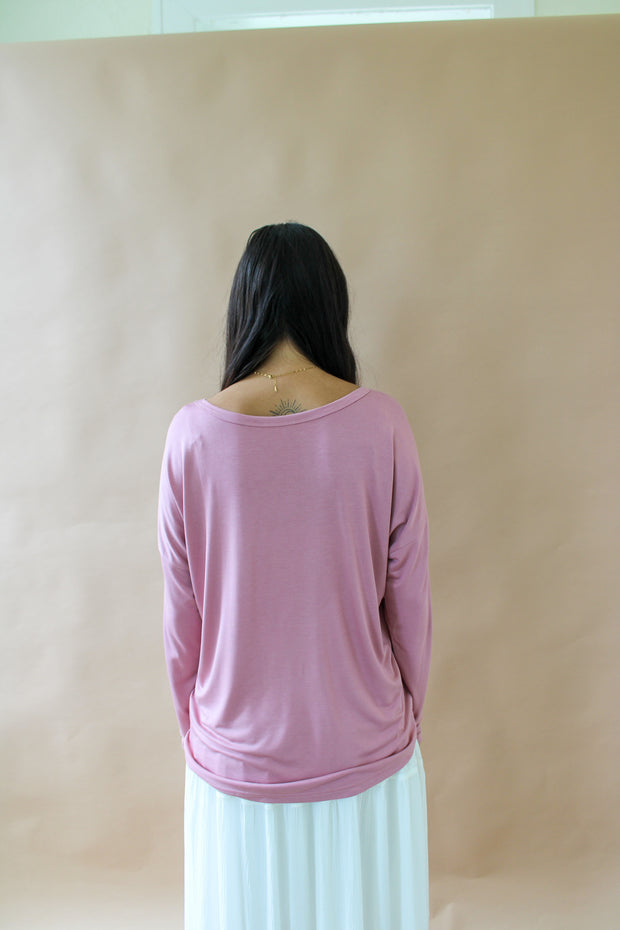 Sarah Long Sleeve Top Mauve