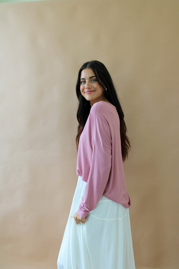 Sarah Long Sleeve Top Mauve