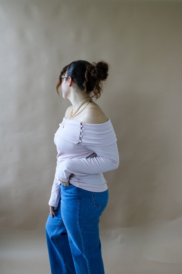 Sunday Off Shoulder Top Mauve