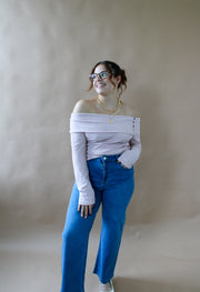 Sunday Off Shoulder Top Mauve