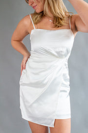 Shannon Satin Wrap Dress Ivory