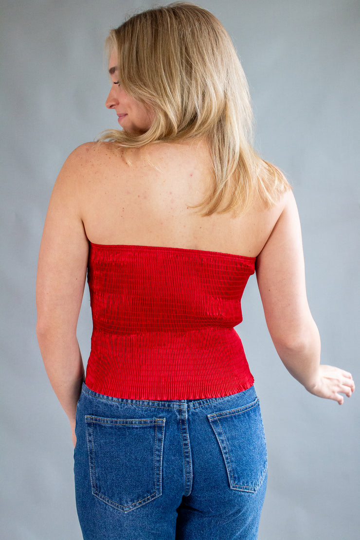 The Best Gift Bow Tube Top Red