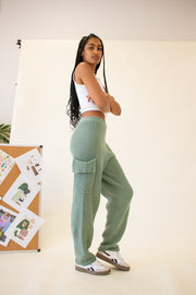 Cora Knit Cargo Pants Green