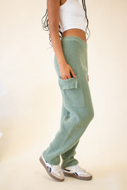 Cora Knit Cargo Pants Green