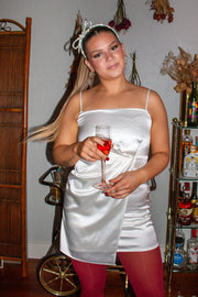 Shannon Satin Wrap Dress Ivory