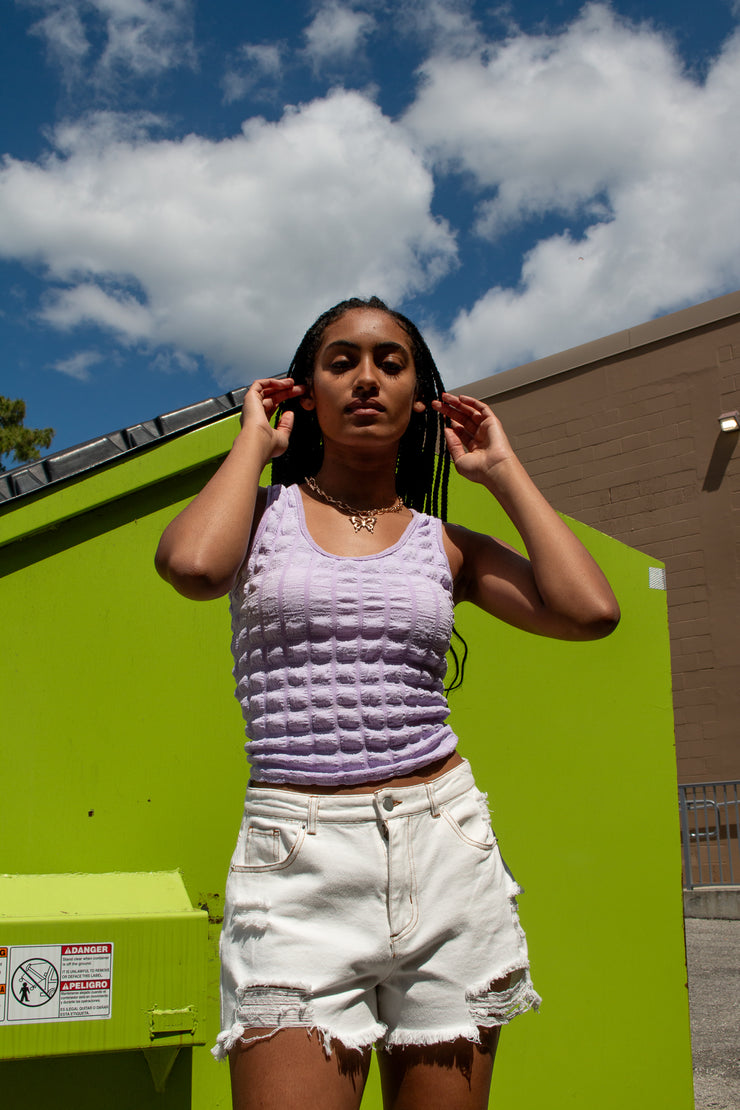 Adan Textured Tank Lilac