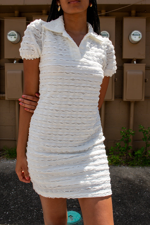 Blake Ruffled Dress White