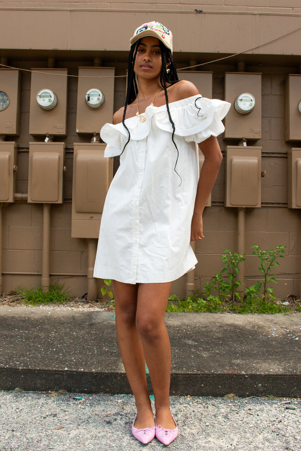 Skylar Off Shoulder Dress White