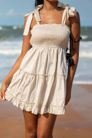 Ady Ruffled Cotton Dress Sand