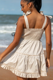 Ady Ruffled Cotton Dress Sand
