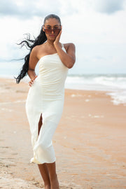 Melody One Shoulder Midi Dress Cream